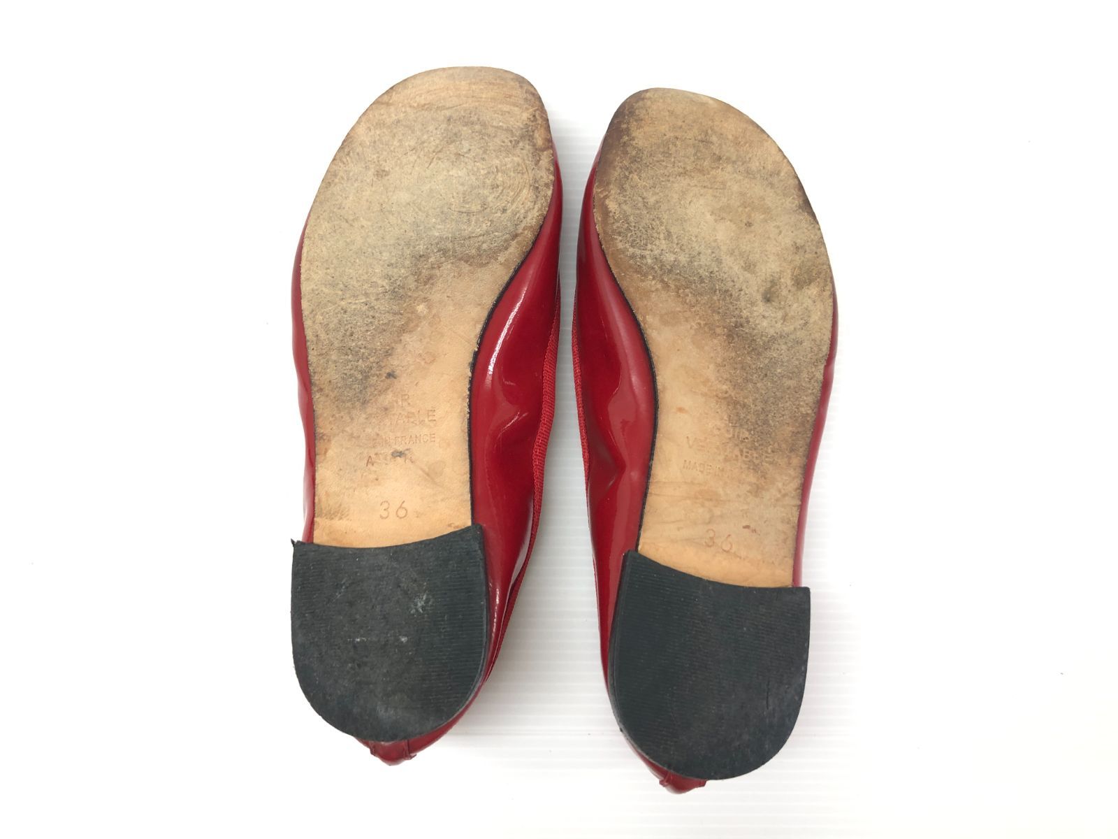 【repetto レペット】赤 36バレエシューズ レペットrepettoパテントレザーバレエシューズ赤 36ハーフ