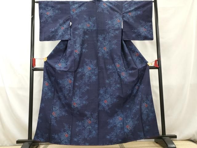 平和屋着物▽上質な紬　単衣　乱菊　正絹　逸品　AAAZ0702jh 平和屋着物▽上質な紬 単衣 乱菊 正絹 逸品 AAAZ0702jh