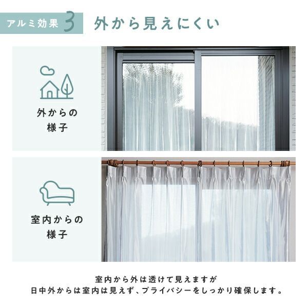 加工ひまわり＆ブルー ホワイト 洗濯可 ミラー レース のれん突っ張り