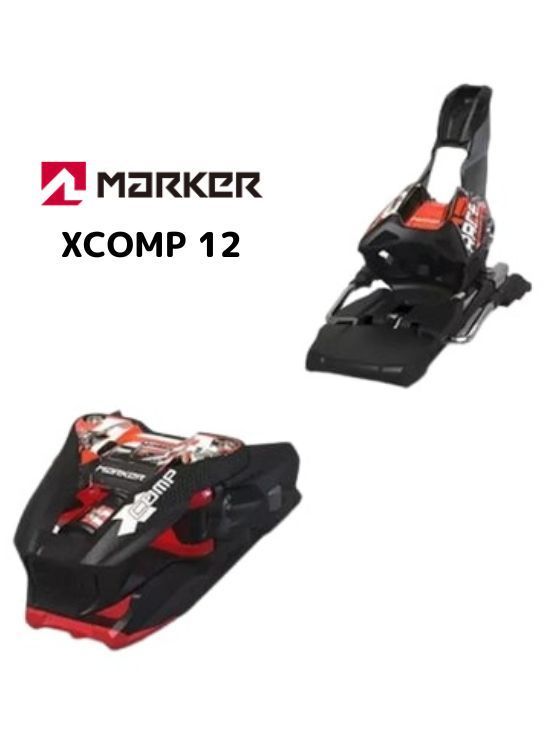マーカー 2025-24 MARKER XCOMP12 BLK|FLO-RED スキー ビンディング ブレーキ幅70mm レースカテゴリー