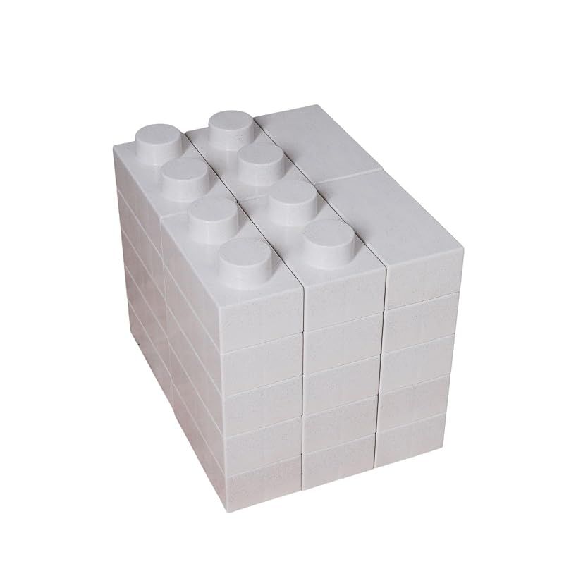 YPC 日本製 レンガ ブロック 花壇 ガーデニング 園芸 屋外 ベランダ エクステリア レンブロック ガーデン 30個 セット ホワイト 1