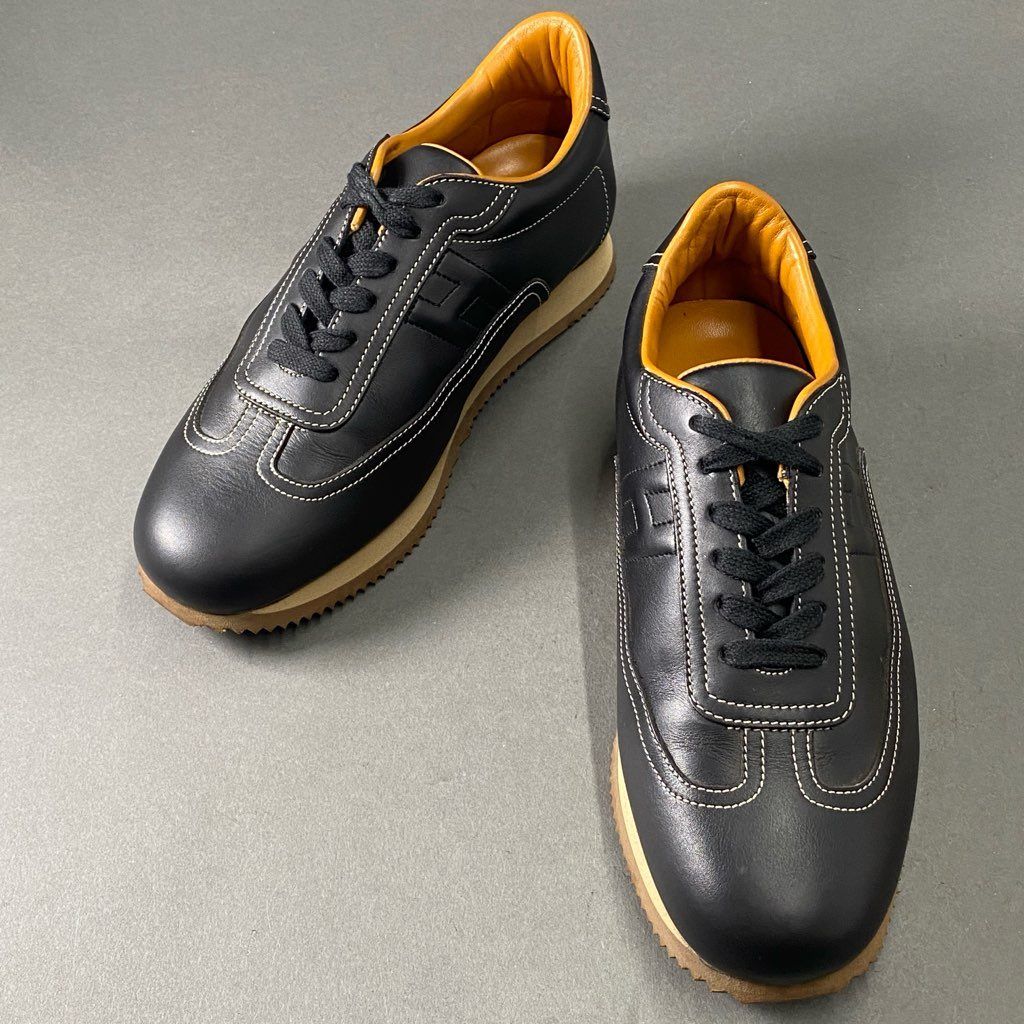 9f13 《美品》 HERMES エルメス クイック レザースニーカー 40 1/2  