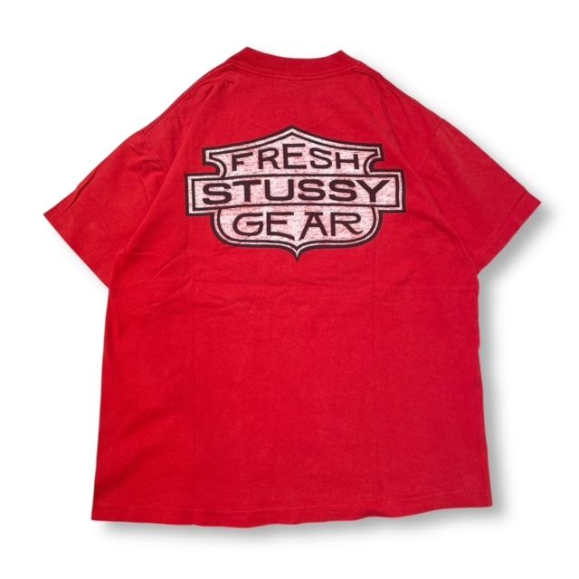 80s OLD STUSSY HARLEY オマージュロゴTEE 半袖Tシャツ XL レッド系