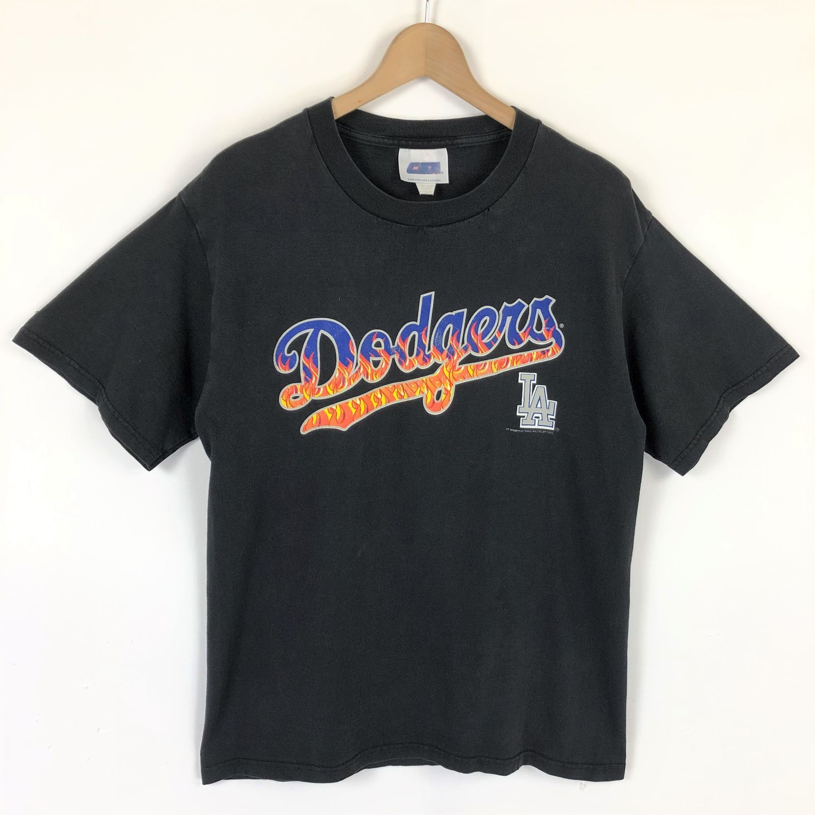 Tシャツ MLB ロサンゼルス ドジャース dodgers 黒 M 古着 中古 n037029 
