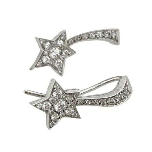 CHANEL シャネル コメット シューティング スター ピアス 750WG パヴェ 