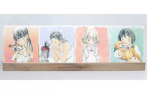 小物 キャラクター 集合 描き下ろしキャンバスイラストカード4枚セット＆オリジナル木製スタンド Blu-ray|DVD 3月のライオン 第1シリーズ 全巻 応募者全員プレゼント
