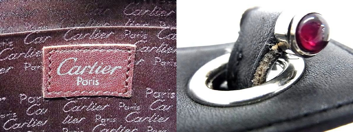 ■美品■ Cartier カルティエ レザー ワンハンドル ハンドバッグ レディース ブラック系 AN9969