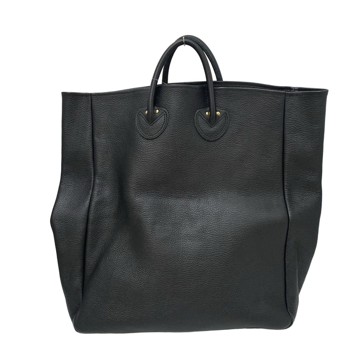 Young &Olsen ブラックレザートートバッグLサイズ 美品 ヤングアンドオルセン エンボスレザー トートバッグ