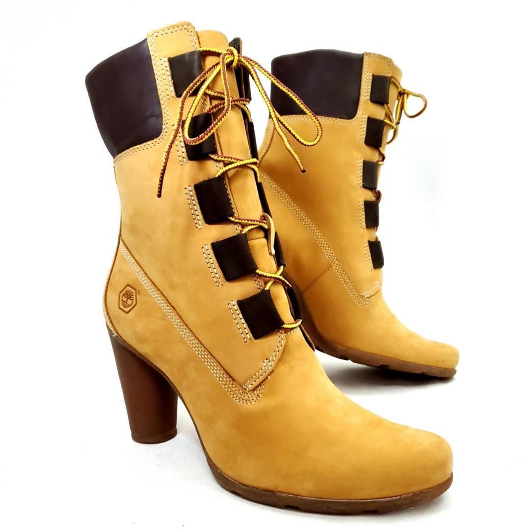 ティンバーランド　新品　激レア　ショートブーツ　ヒール　レザー　US6.5 ティンバーランド 新品 激レア ショートブーツ ヒール レザー