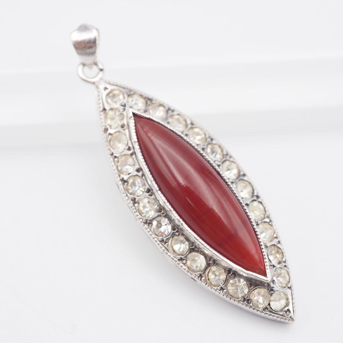 赤瑪瑙  ハート❤︎ B703 レッドアゲート 赤瑪瑙 メノウ SILVER刻印 ロケット