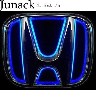 M s N-VAN JJ1 JJ2 2018.07- Junack フロント LEDトランスエンブレム スリムライン ブルー 青 ジュナック 社外 パーツ 部品 外装 カスタム 発光 光る エヌバン Nバン LTE-H13 要在庫