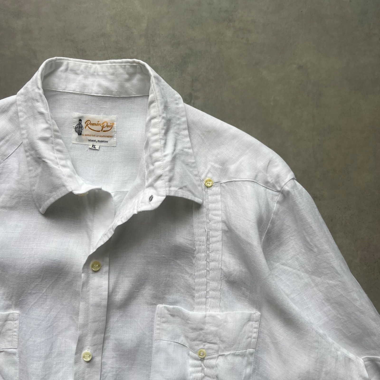 80s Ramon Puig Guayabera shirt LINEN100% キューバシャツ リネン100