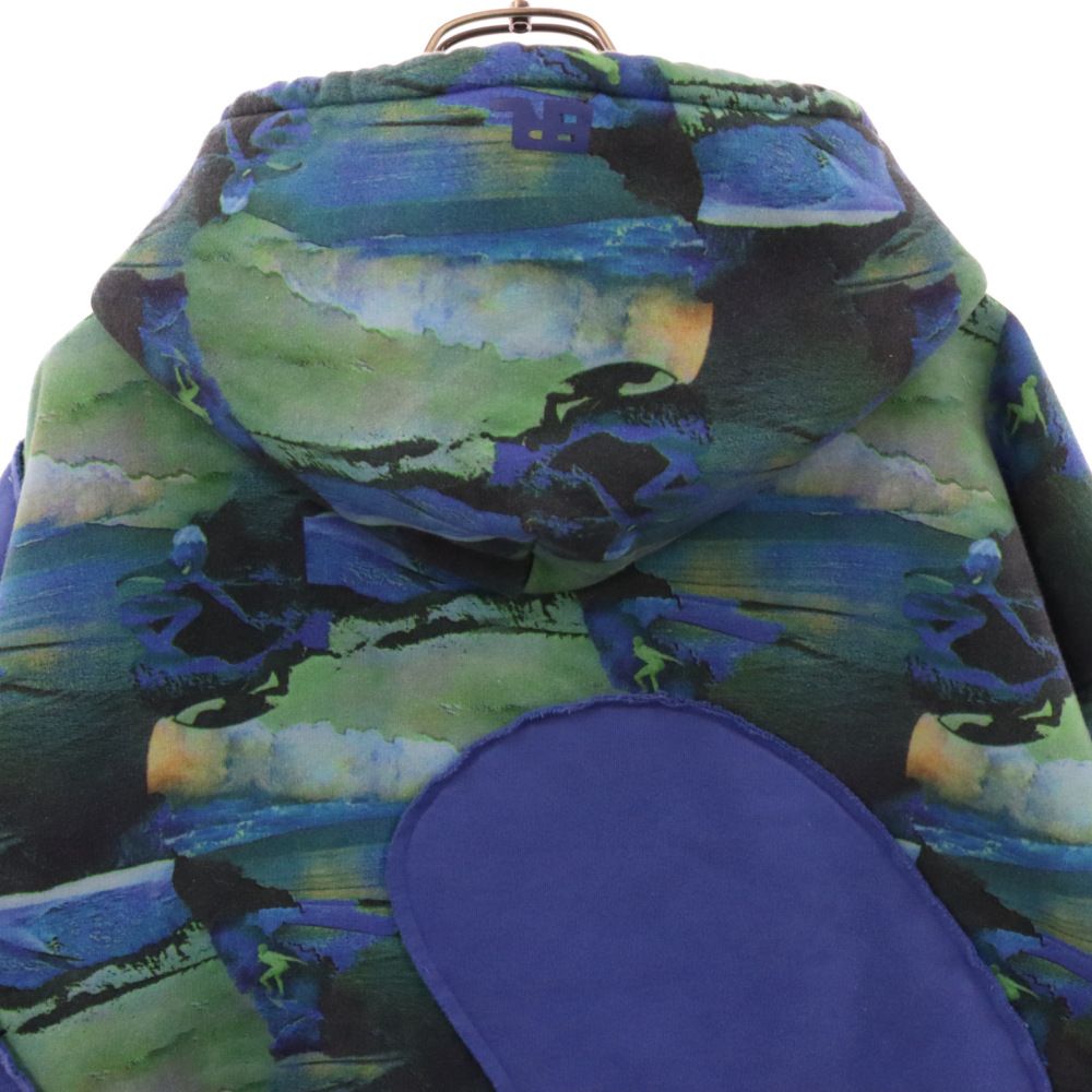 ERL プリントフリースパーカー ERL (イーアールエル) PRINT SWIRL FLEECE HOODIE プリント