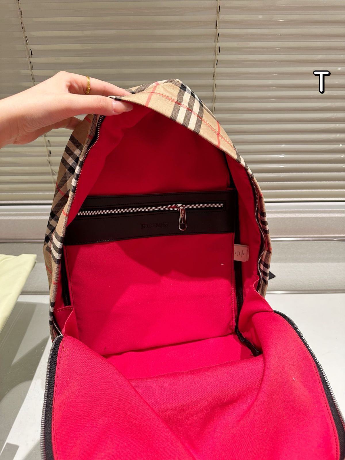 BURBERRY リュック チェック バックパック (サンド) - メンズ, ナイロン | Burberry
