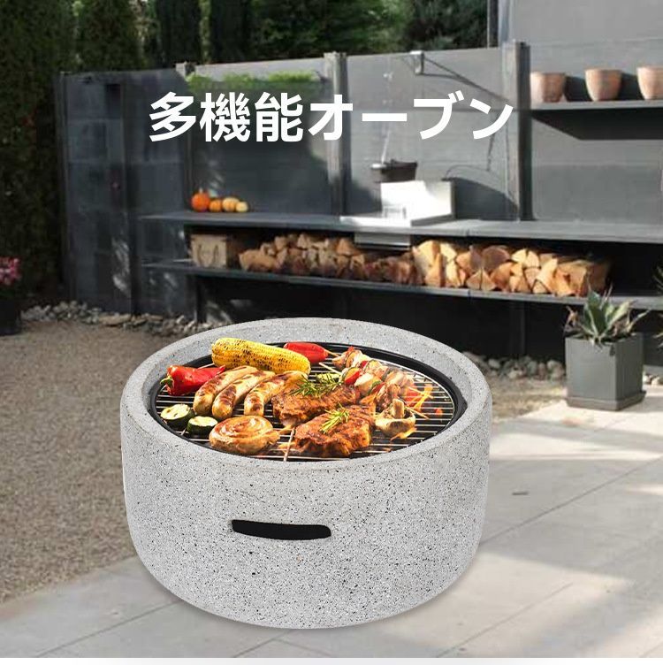 送料無料 木製蓋付き 多機能囲炉焼き肉炉 マグネシウム製 屋外|室内用 バーベキュー＆暖房＆お茶煎れ