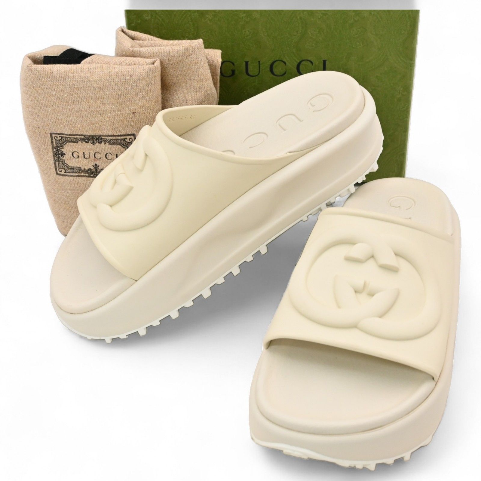 グッチ インターロッキングG ラバーサンダル 36 Bランク gu4225tt