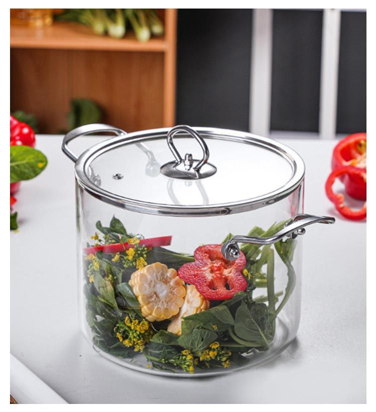 ガラス製 使える 鍋 煮込み鍋 対応 直火 ガラス鍋 両手鍋 深型 両手鍋