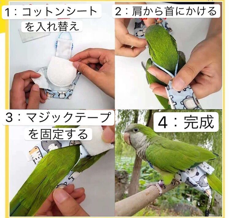 BUGUUYO ペット オウム おむつ フライト スーツ オカメインコ おむつ