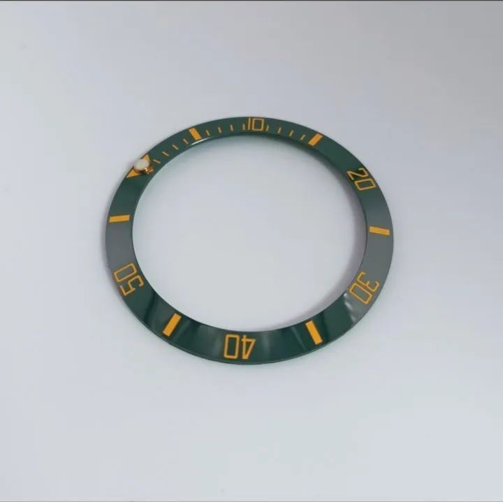 社外品 セラミック ベゼル インサート グリーン×イエロー シート