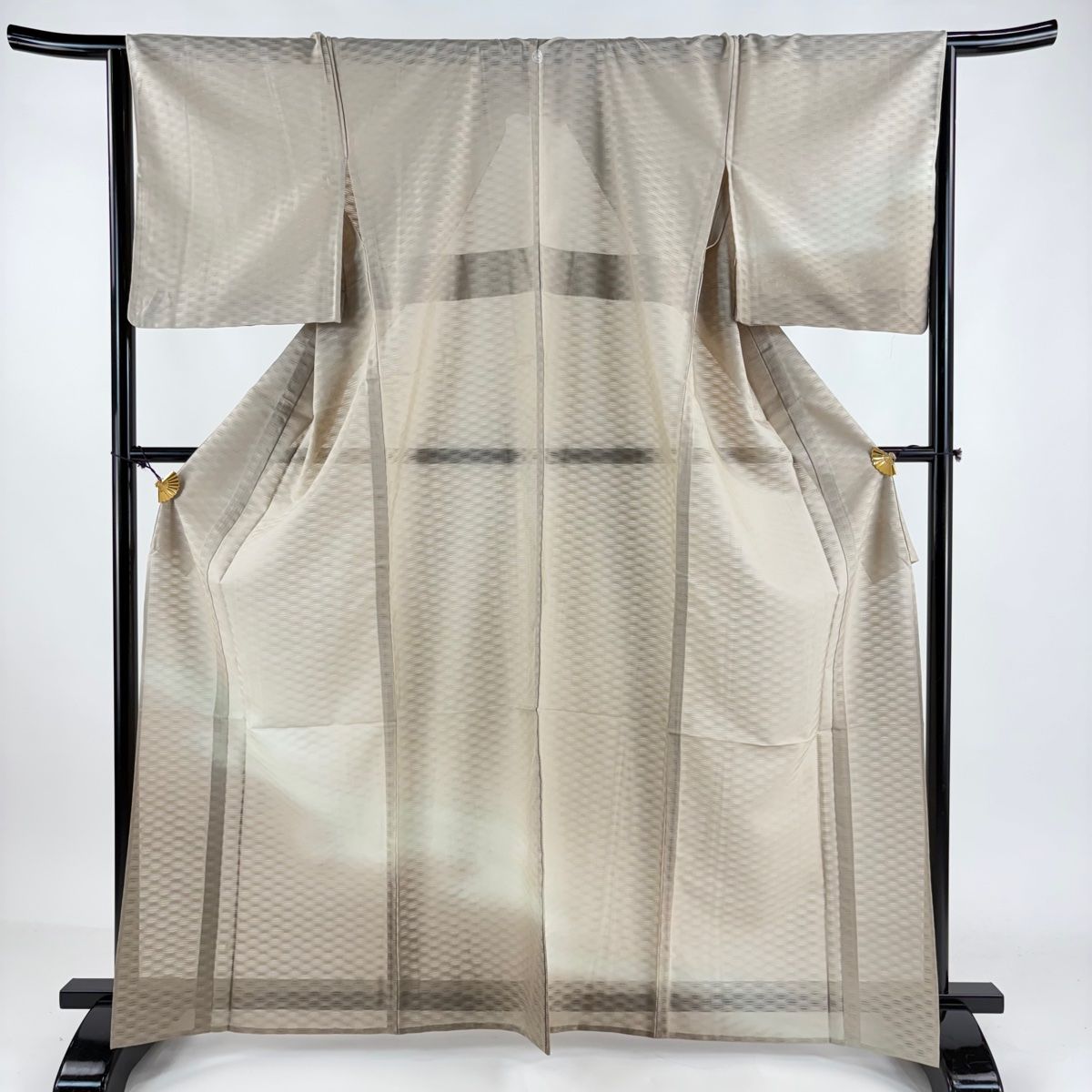 付下げ 身丈163.5cm 裄丈66cm M 薄物 霞 ぼかし 薄茶色 正絹 名品 一つ紋
