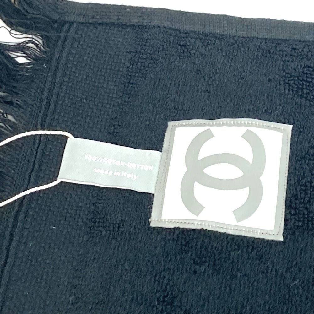 CHANEL シャネル ブランケット ビーチタオル コットン ブラック 【公式