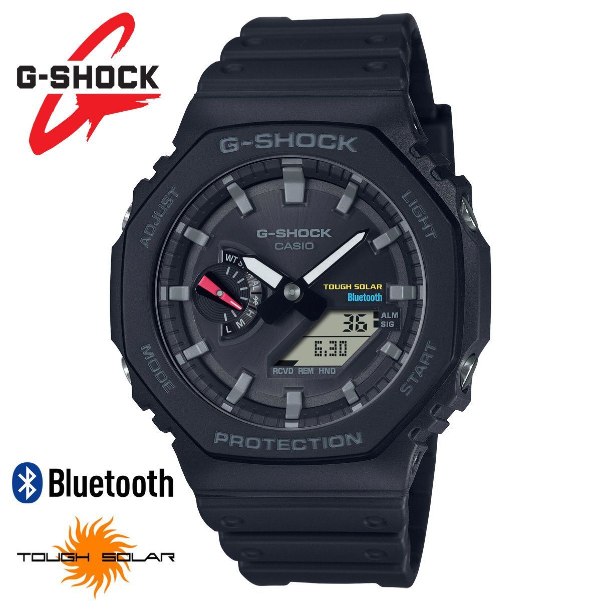 CASIO G-SHOCK カシオ ジーショック GA-B2100-1A Bluetooth タフソーラー アナログ デジタル スマホリンク スマートウォッチ カシオーク CASIOak オクタゴン 八角形 ブラック アナデジ デジアナ Gショック