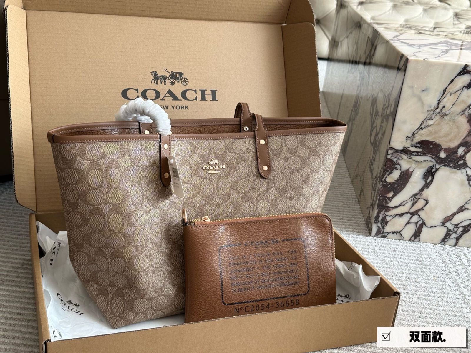 今日 Coach クラシックツーサイドシティトートバッグ 在庫 の な価格です -MM輸入