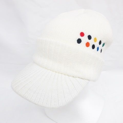 マンシングウェア MUNSINGWEAR ゴルフ 帽子 ニットキャップ ニット帽 ロゴ 刺しゅう ホワイト F