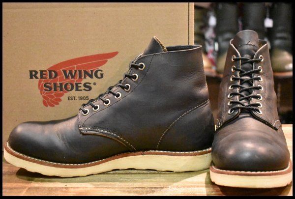 箱付 良品☆RED WING 8190 チャコール ラフ&タフ プレーントゥ 【8D 箱
