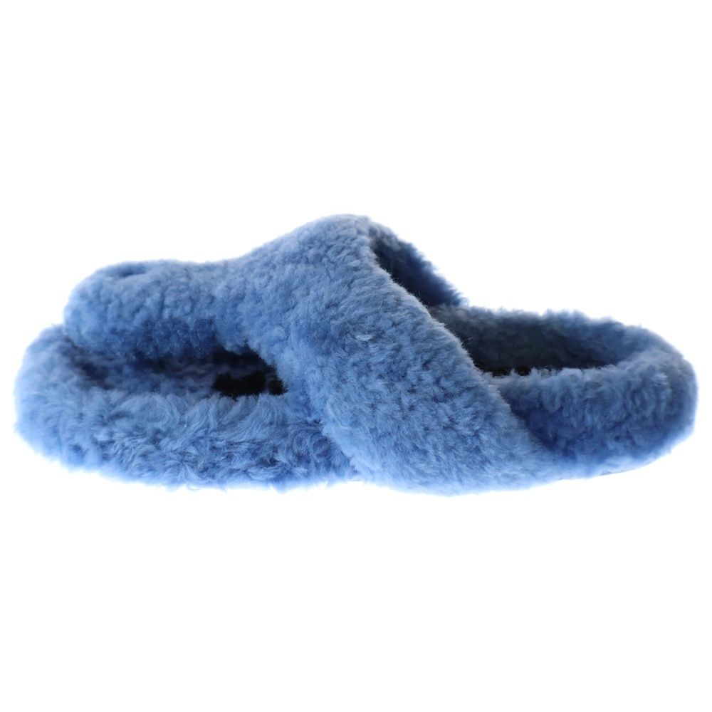 LOEWE ロエベ 23AW イーズ ムートン シアリング サンダルミュール ブルー レディース