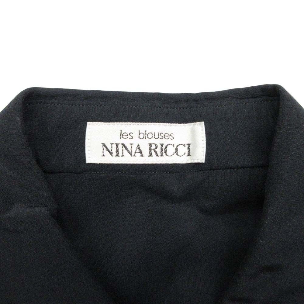 美品 NINA RICCI ニナリッチ 刺繍 プリーツ シルク シフォン
