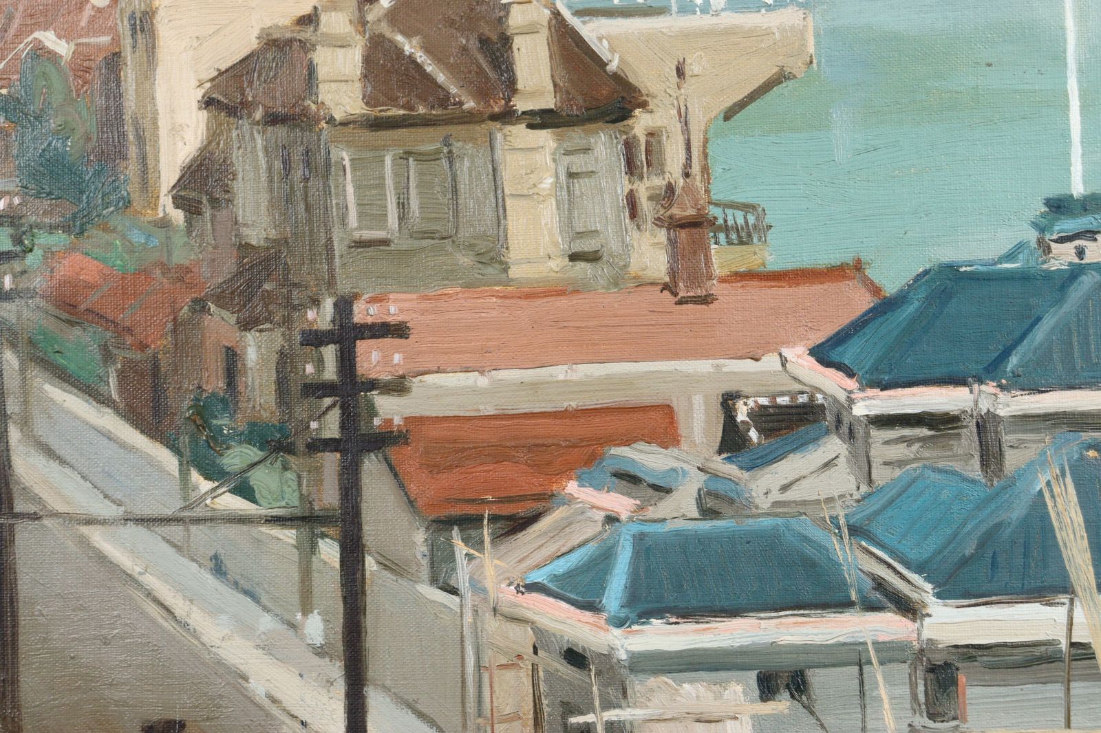 絵画　油彩肉筆画　小磯良平『桃』静物画　さし箱有り 小磯良平 「風景画」 肉筆油彩12号 タトウ箱 海 唐物 骨董 古