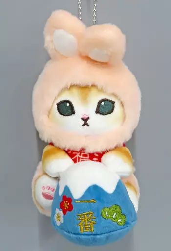 中古】キーホルダー [単品] ピンク 干支うさぎにゃんマスコット