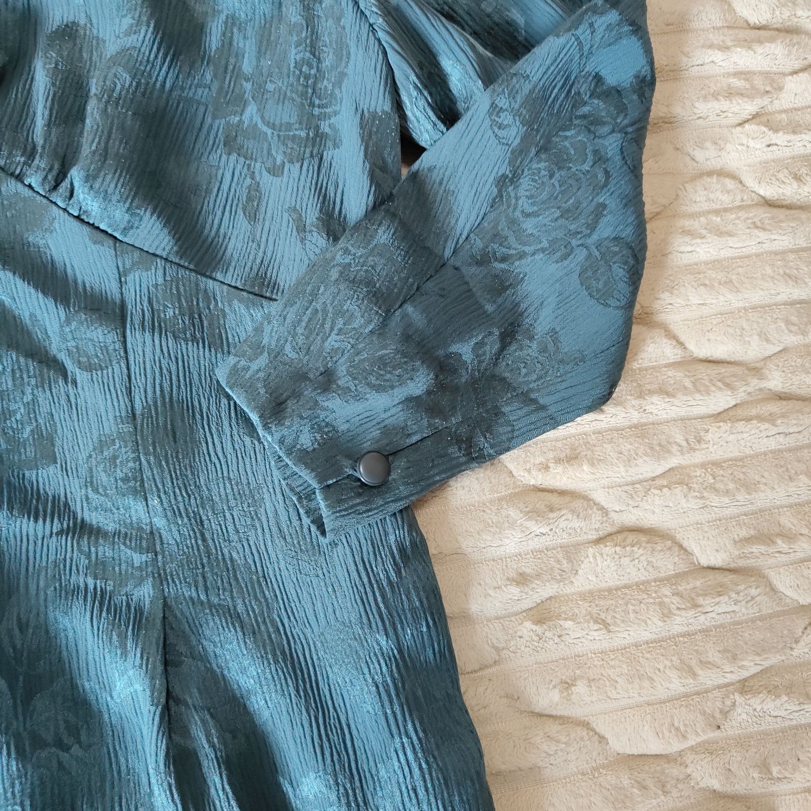 JUN ASHIDA ジュンアシダ 11サイズ ドレスワンピース シルク100% GREEN