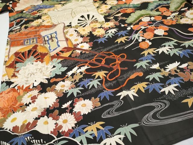 平和屋本店□極上 アンティーク 大正ロマン 中国三大刺繍 相良刺繍