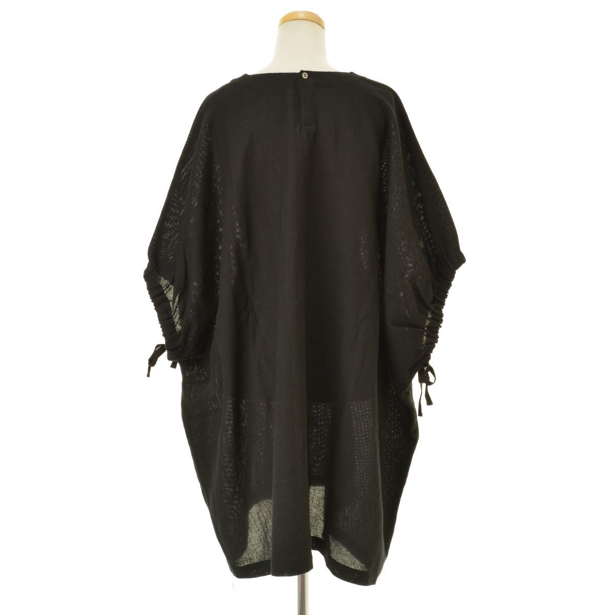 美品 かぐれ ギャザースリーブチュニック ブラック 定価18,700円
