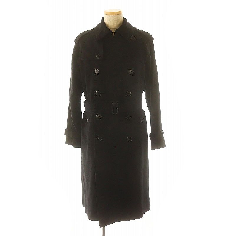 ウノピュウノウグァーレトレ 1PIU1UGUALE3 22AW BLACK MILITARY 17th STRONG TWIST COTTON FIRST TRENCH COAT トレンチコート ミリタリーコート ロング ベルト付き 4 黒