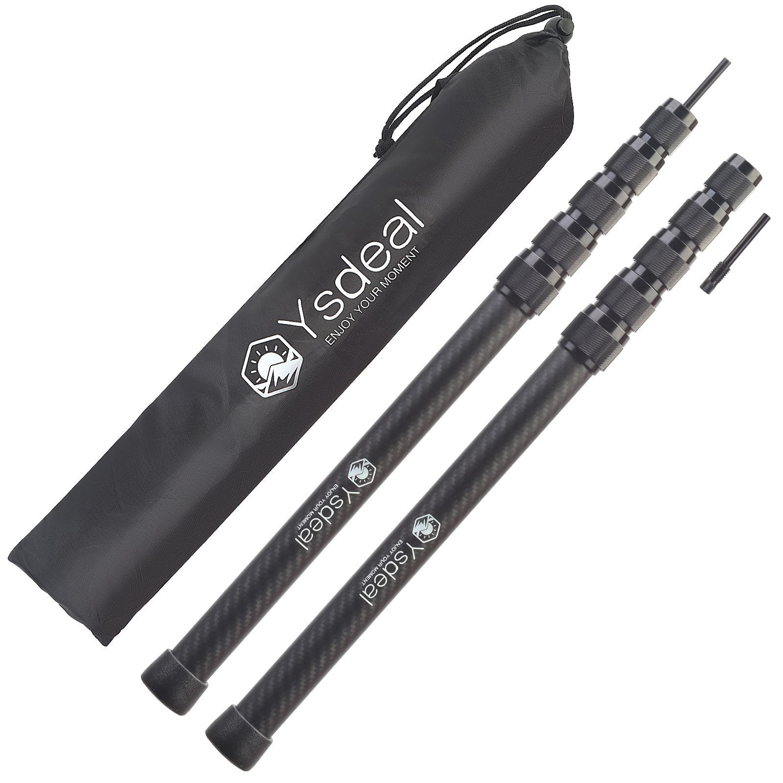 新着商品 テントポール 炭素繊維 軽量 タープポール コンパクト わずか364g 1本あたり 伸縮ポール 長さ51-230CM調節 6継無段階調節 最大直径30MM スライド式 3Kカーボンポール 取り外して収納できる先端のピン 水抜き機構の