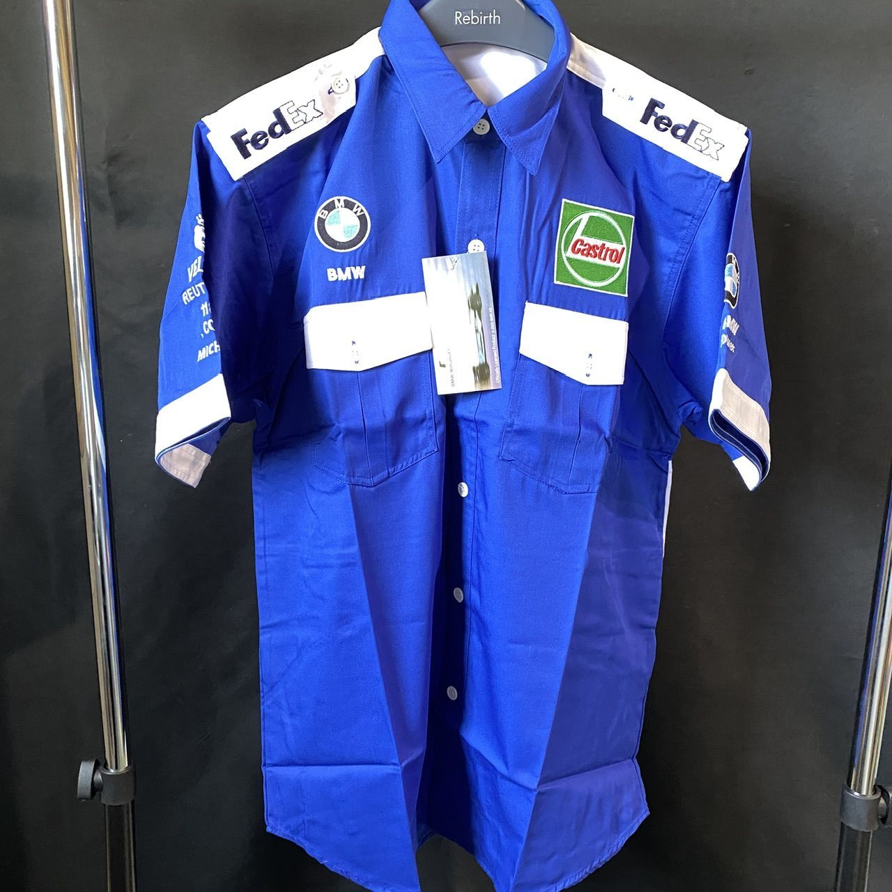 F1 BMW Williams ウィリアムズ ピットシャツ 半袖 青 Lサイズ (管理 