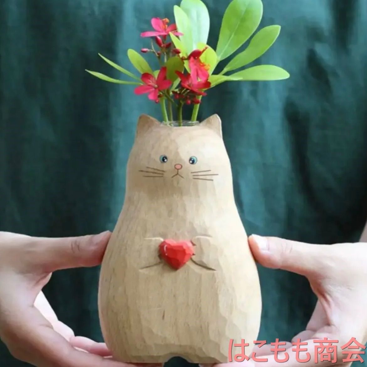 花瓶 キャットラバーズデザイン 陶器製 ハンドメイド 猫モチーフ フラワーベース ガーデン テーブル装飾 新年 バレンタイン プレゼント 植木鉢インテリア 漫画風キャットベース デザイン リビングルーム ダイニングルーム 玄関 木製