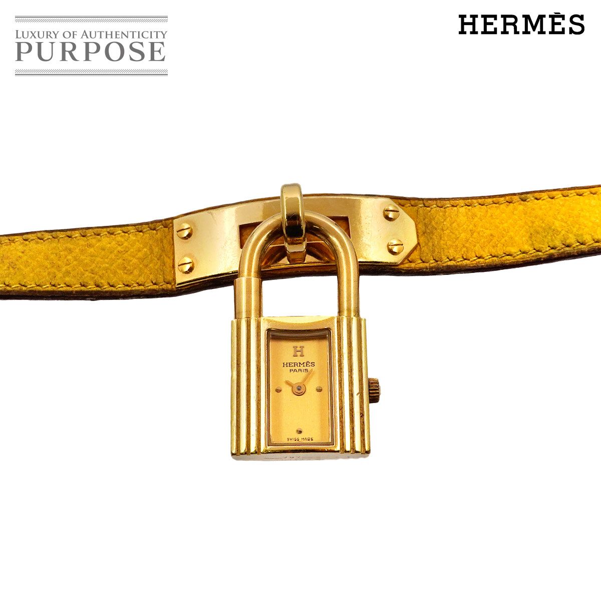 エルメス HERMES ケリーウォッチ ヴィンテージ レディース 腕時計 ゴールド イエロー クォーツ ウォッチ カデナ Kelly Watch 90275170