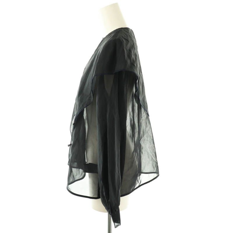 ヨリ yori シロコン shirocon セーラーオーガンジーブラウス 長袖 前開  