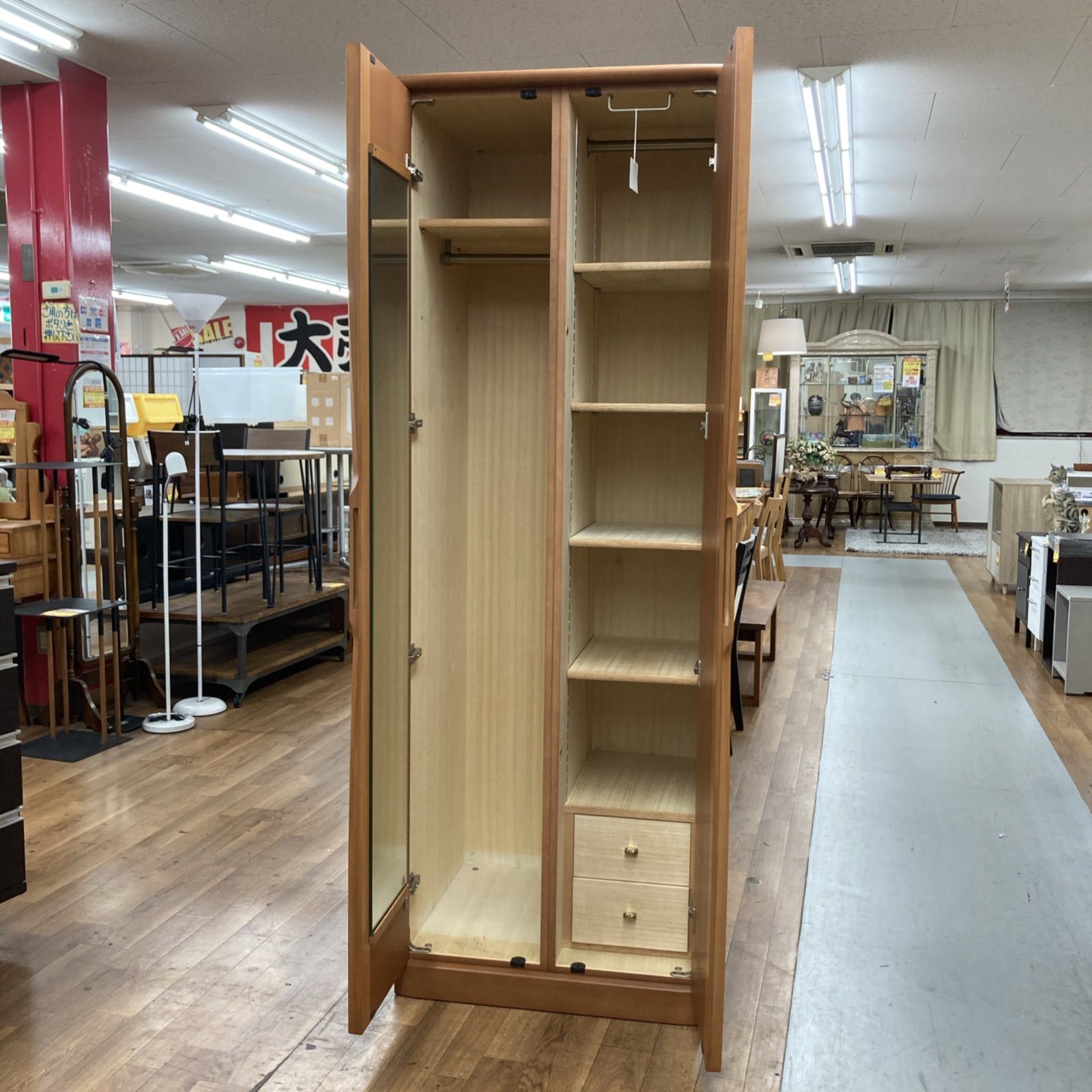 名古屋市近郊送料設置無料 ！ S183 ⭐ 府中家具 ワードローブ 
