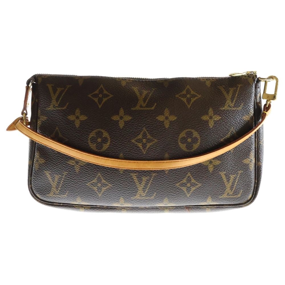 LOUIS VUITTON ルイヴィトン モノグラム ポシェットアクセソワール レザーポーチ ブラウン PVC M 51980