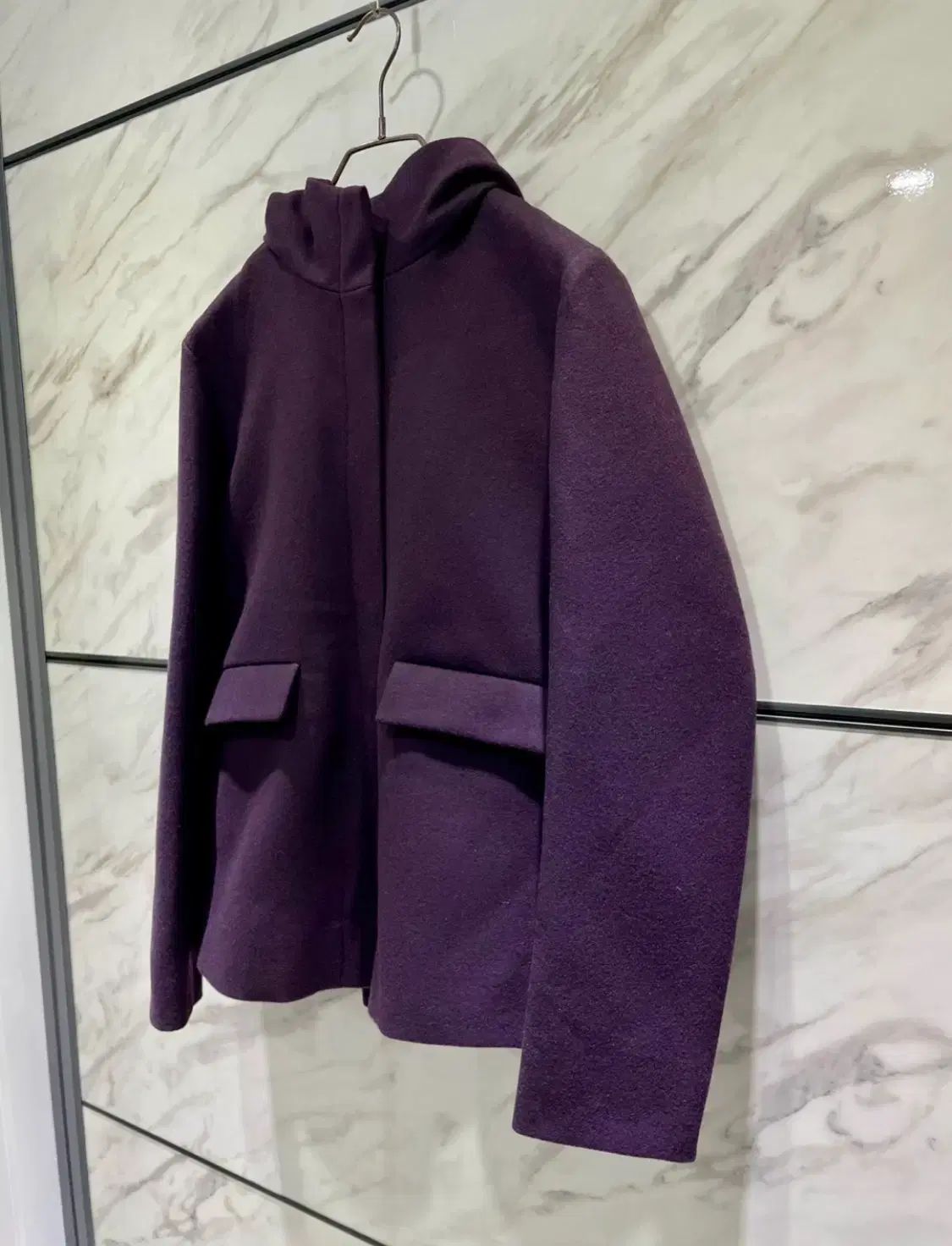 44 ー 55 cos ウール フード付きジップアップジャケット