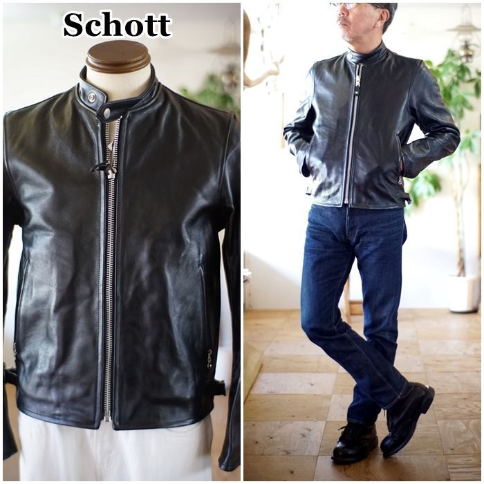 Schott ショット シングル ライダース レザージャケット 3950078