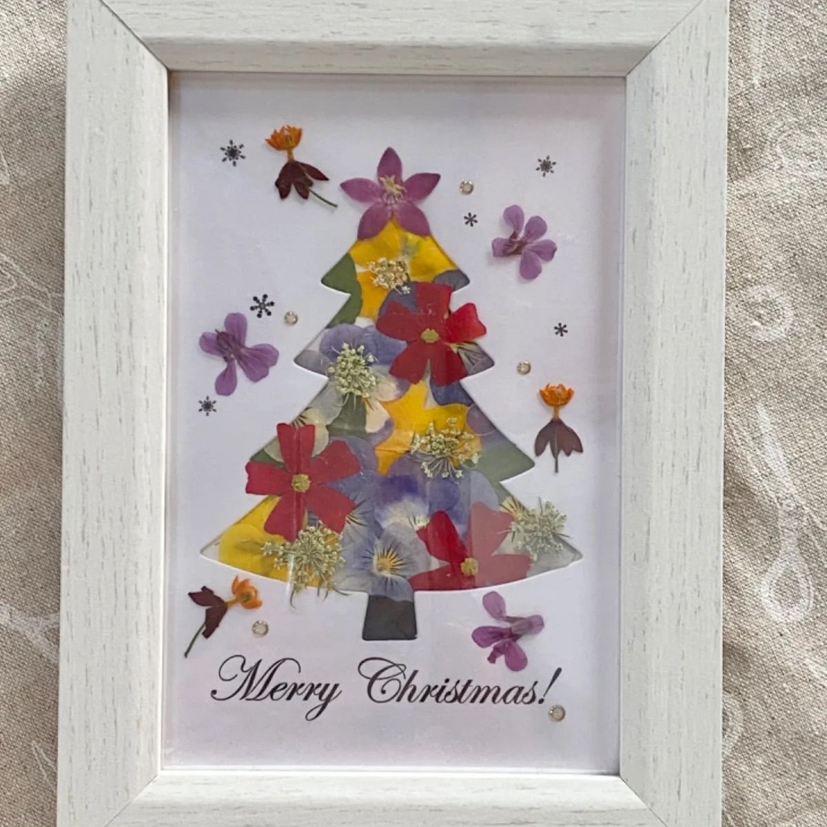 押し花アート インテリア雑貨 インテリア絵画 クリスマスカード