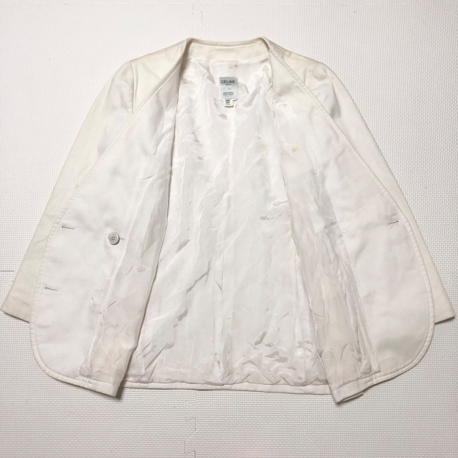 CELINE ホワイトジャケット ゴールドボタン