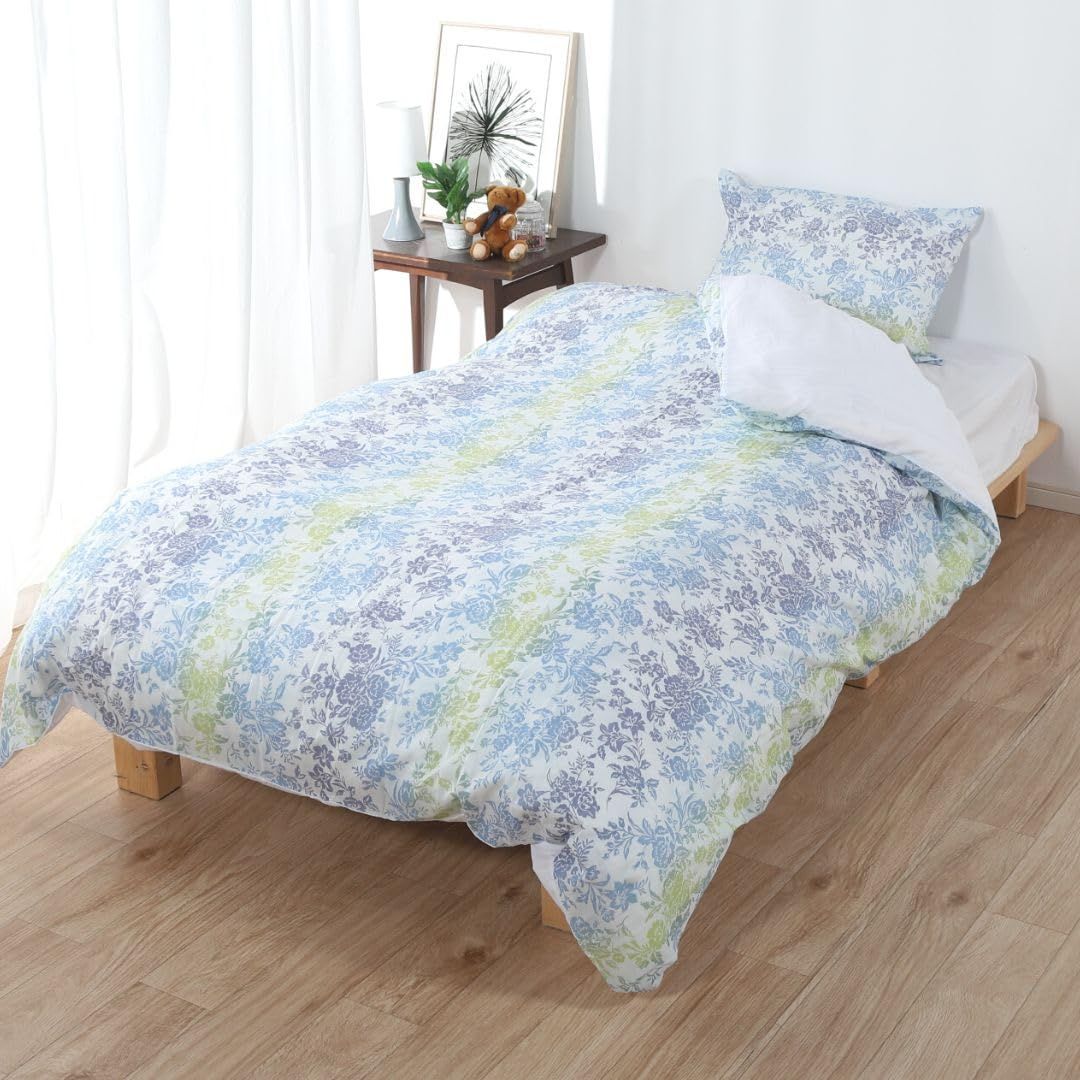 14パターン 家具・インテリア 花柄プリントの羽毛布団 シングル