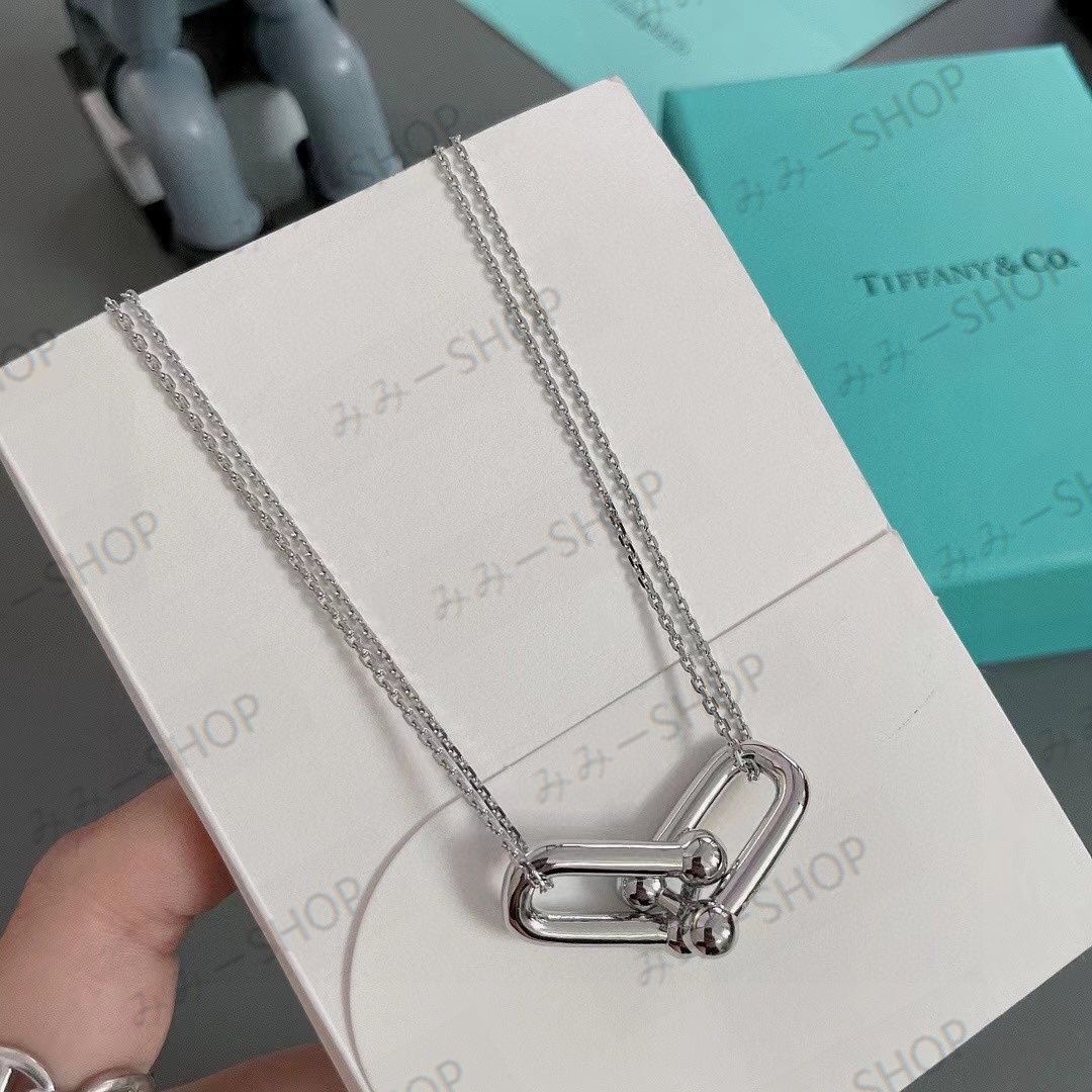 TIFFANY ティファニー ハードウェア ダブル ペンダント ネックレス